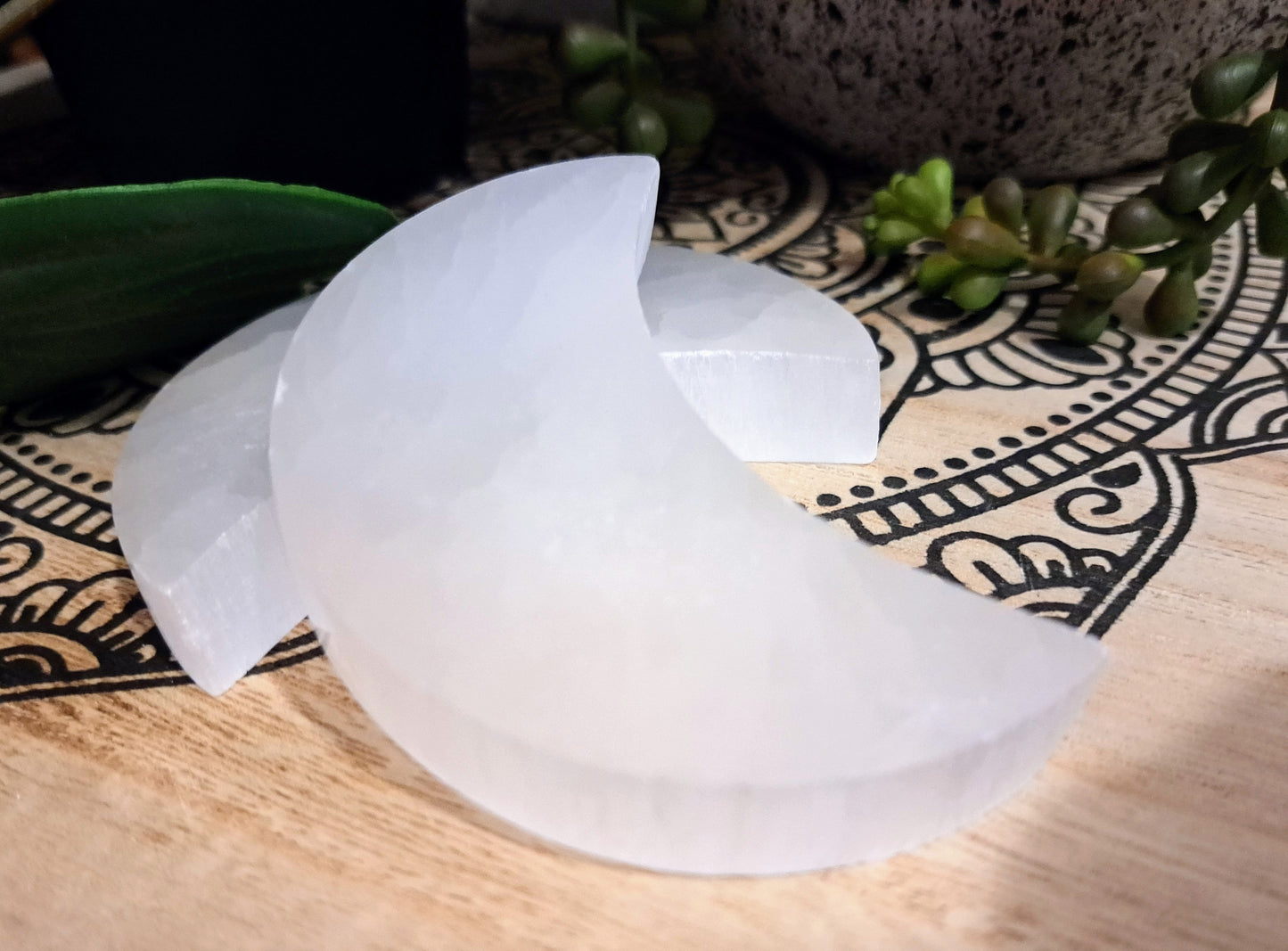 Selenite Moon Plate