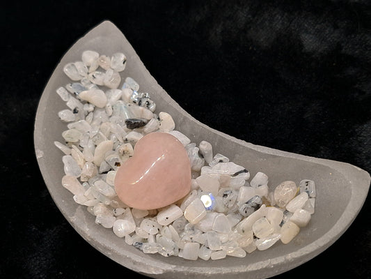 Selenite Moon Bowl Set